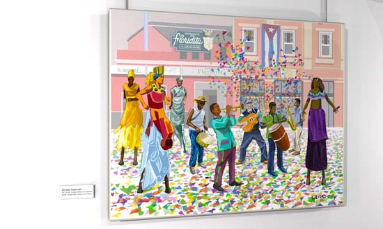 Alan Assad Painting of Cuban Street Festival